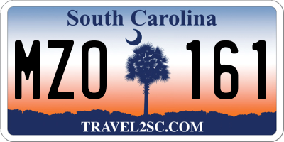 SC license plate MZO161