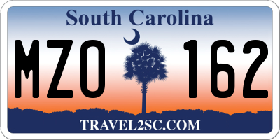 SC license plate MZO162