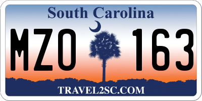 SC license plate MZO163