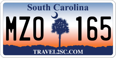 SC license plate MZO165