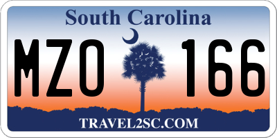 SC license plate MZO166