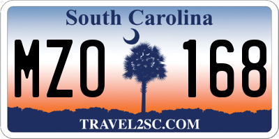 SC license plate MZO168
