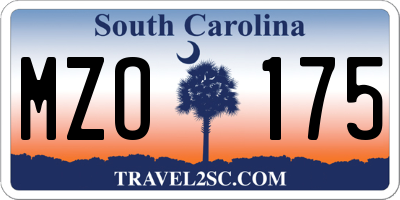 SC license plate MZO175