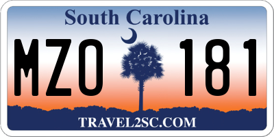 SC license plate MZO181