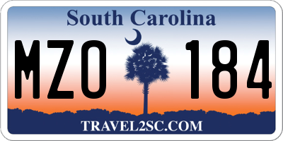 SC license plate MZO184