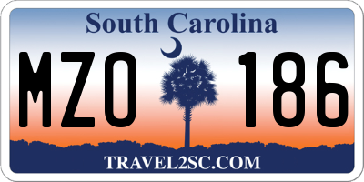 SC license plate MZO186