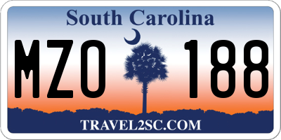 SC license plate MZO188