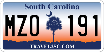 SC license plate MZO191