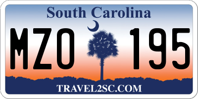 SC license plate MZO195
