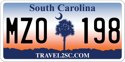 SC license plate MZO198