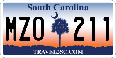 SC license plate MZO211