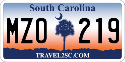 SC license plate MZO219