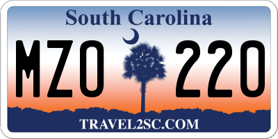 SC license plate MZO220