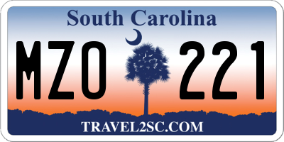 SC license plate MZO221