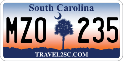 SC license plate MZO235