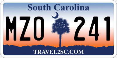 SC license plate MZO241