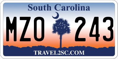 SC license plate MZO243