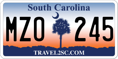 SC license plate MZO245