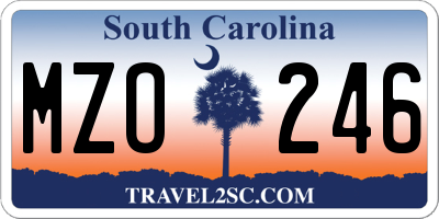 SC license plate MZO246