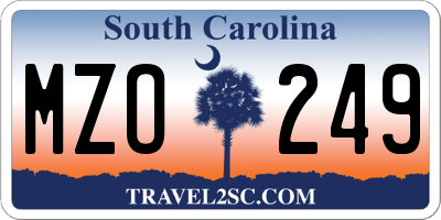 SC license plate MZO249
