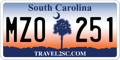 SC license plate MZO251