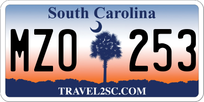 SC license plate MZO253