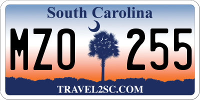 SC license plate MZO255