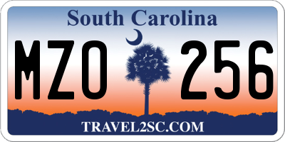 SC license plate MZO256