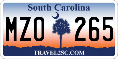 SC license plate MZO265