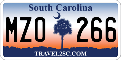 SC license plate MZO266