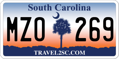 SC license plate MZO269