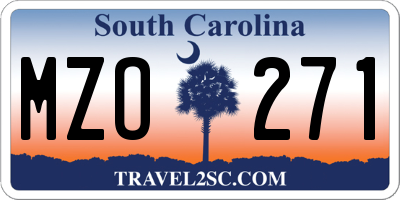 SC license plate MZO271