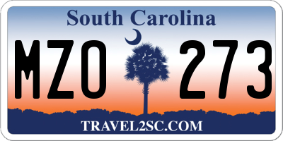 SC license plate MZO273