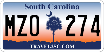 SC license plate MZO274
