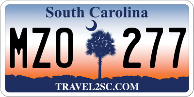 SC license plate MZO277