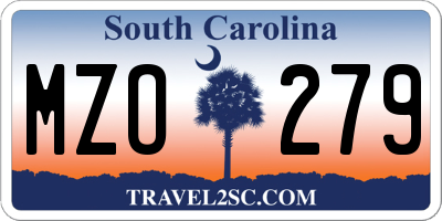 SC license plate MZO279