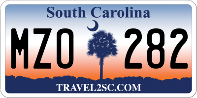 SC license plate MZO282
