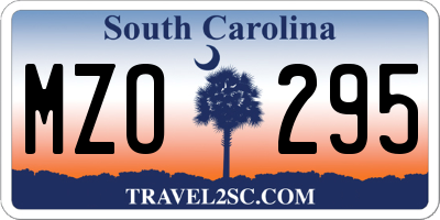 SC license plate MZO295