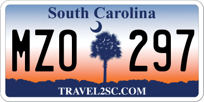 SC license plate MZO297