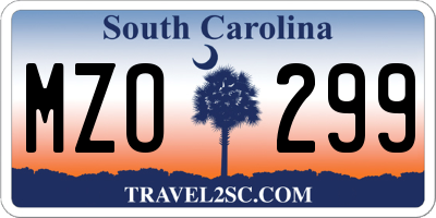 SC license plate MZO299