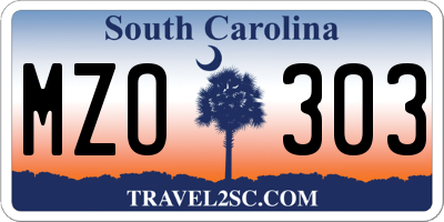 SC license plate MZO303