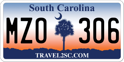 SC license plate MZO306