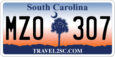 SC license plate MZO307