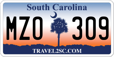 SC license plate MZO309