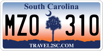 SC license plate MZO310