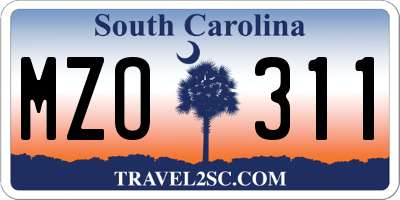 SC license plate MZO311