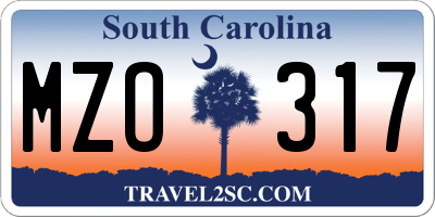 SC license plate MZO317