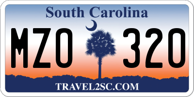 SC license plate MZO320