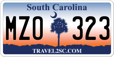 SC license plate MZO323