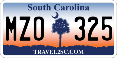 SC license plate MZO325